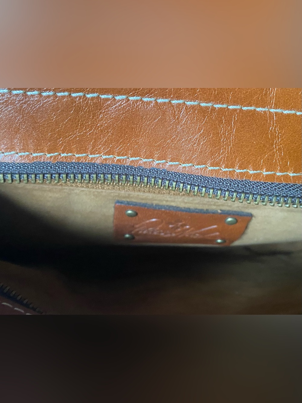 Patricia Nash Tan Luxury Designer Boho London Full-Grain Leather Saddle Bag - Picture 10 of 15